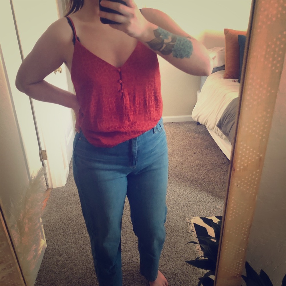 Orange/Pink Textured Tank Top